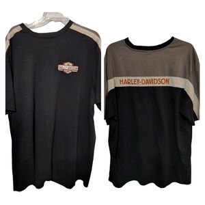 M337)Harley Davidson Colorblock Embroidery Las Vegas Nevada Short Sleeve Tee 2XL